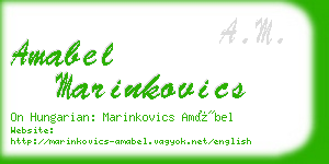amabel marinkovics business card